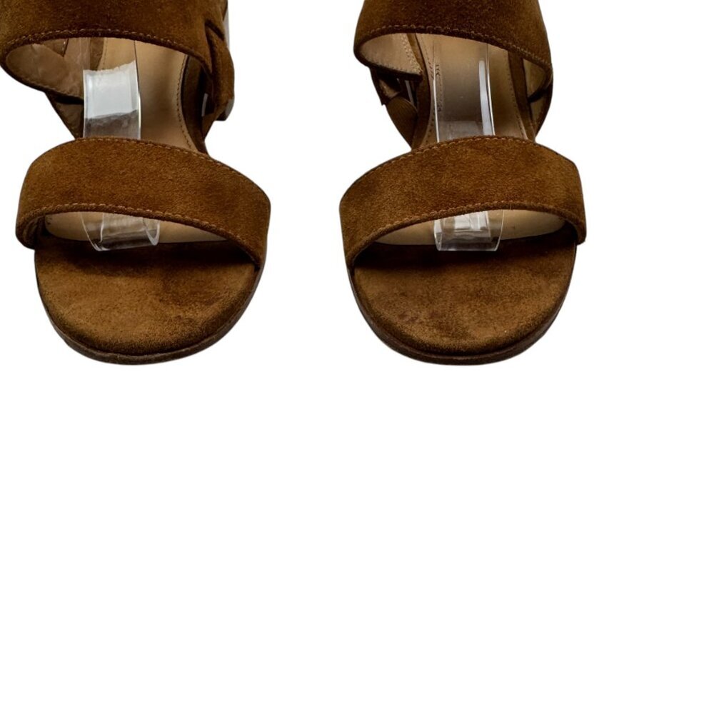 Soludos Farah Camel/Brown Suede Block Heel Strappy Sandal Women's Size 7.5 - Picture 4 of 10